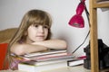 Cute girl doing homework Royalty Free Stock Photo