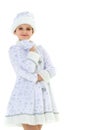 Cute girl dressed as Snow Maiden Royalty Free Stock Photo