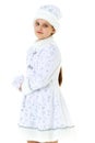 Cute girl dressed as Snow Maiden Royalty Free Stock Photo