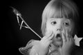 Cute girl with fairy wand Royalty Free Stock Photo