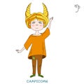 Cute girl in the form of zodiac sign. Carpicorn Royalty Free Stock Photo