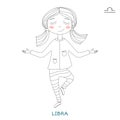 Cute girl in the form of zodiac sign. Libra Royalty Free Stock Photo