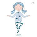 Cute girl in the form of zodiac sign. Libra Royalty Free Stock Photo