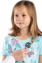 Cute girl having cardiovascular auscultation check up