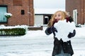 Cute girl having fun in the snow Royalty Free Stock Photo