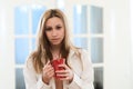 Cute girl having a morning coffee Royalty Free Stock Photo