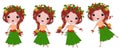 Cute girl hawaiian style cartoon isolated for your design