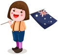 Cute girl holding Australian flag
