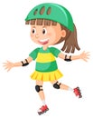 Cute girl on inline skates Royalty Free Stock Photo