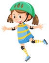 Cute girl on inline skates Royalty Free Stock Photo