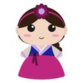 Cute Girl in Korean Hanbok