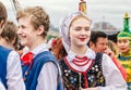 A cute girl the member of the Polish folk dance ensemble GAIK.