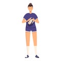 Cute girl player icon cartoon vector. Rugby sport Royalty Free Stock Photo