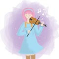 Cute girl playing a violin Royalty Free Stock Photo