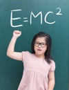 Cute girl with e=mc2