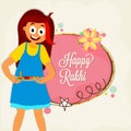 Cute Girl for Raksha Bandhan celebration. Royalty Free Stock Photo