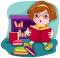 Cute girl reading a book Royalty Free Stock Photo