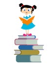 Cute girl reading book Royalty Free Stock Photo