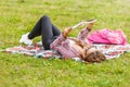 Cute Girl Reading Book Royalty Free Stock Photo