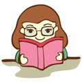 Cute Girl Reading Book Royalty Free Stock Photo