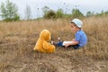 Cute girl reading book Teddy bear Royalty Free Stock Photo