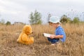 Cute girl reading book Teddy bear Royalty Free Stock Photo