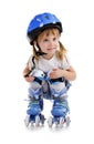 Cute girl in roller skates