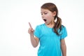 Cute girl shaking finger saying no Royalty Free Stock Photo