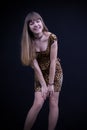 Cute girl in a short dress Royalty Free Stock Photo