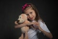 Cute girl showing heart shaped sign Royalty Free Stock Photo