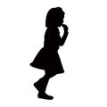 A cute girl body silhouette vector Royalty Free Stock Photo