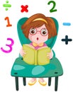 Cute girl studying mathematics