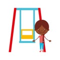 Cute girl in swing character icon