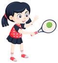 Cute girl tennis player cartoon Royalty Free Stock Photo