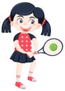 Cute girl tennis player cartoon Royalty Free Stock Photo