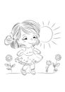 Cute girl vector design. Cute girl vector design. Cartoon pretty character. Smiling child.
