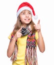Cute girl wearing Santa Claus hat Royalty Free Stock Photo