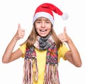 Cute girl wearing Santa Claus hat Royalty Free Stock Photo