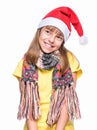 Cute girl wearing Santa Claus hat Royalty Free Stock Photo