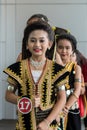 Cute girl are wearing traditional kadazandusun ethnic Sabah costume