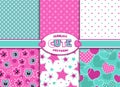 Cute girlish patterns Royalty Free Stock Photo