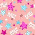 Cute girlish seamless pattern