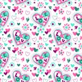 Cute girlish seamless pattern