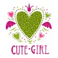 Cute girlish vector illustration