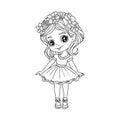 Cute Girls Coloring Pages for kids cartoon girl coloring book