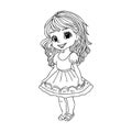 Cute Girls Coloring Pages for kids cartoon girl coloring book