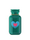 Glass bottle with hearts