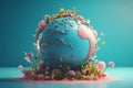 Cute globe spring ecology. Generate AI Royalty Free Stock Photo
