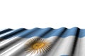 Beautiful independence day flag 3d illustration - shiny flag of Argentina with big folds lying flat at the bottom isolated on