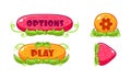 Cute glossy jelly buttons set, user interface assets for mobile apps or video games vector Illustration on a white